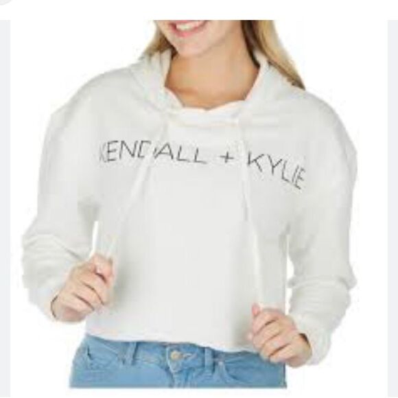 NWT Kendall and Kylie size small white hoodie women’s - Picture 1 of 11
